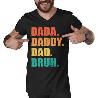 Vintage Retro Fathers Day Outfit Dada Daddy Dad Bruh 8 Shirt Men V-Neck Tshirt | Favorety DE