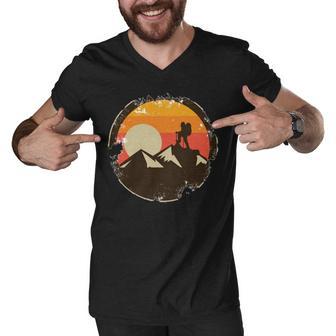 Vintage Retro Rock Climber 161 Shirt Men V-Neck Tshirt | Favorety