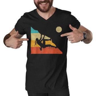 Vintage Retro Rock Climber 178 Shirt Men V-Neck Tshirt | Favorety CA