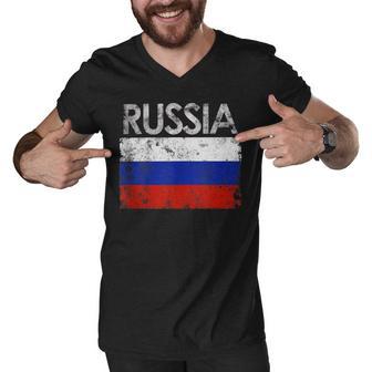 Vintage Russia Russian Flag Pride 500 Trending Shirt Men V-Neck Tshirt | Favorety