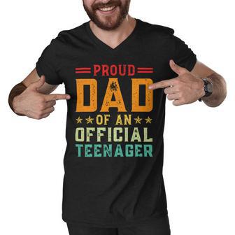 Vintage Thirteen Retro Proud Dad Of An 544 Shirt Men V-Neck Tshirt | Favorety DE