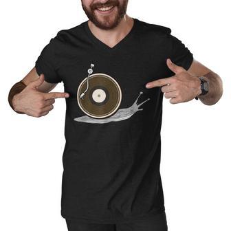 Vinyl Snail Vinyl Records Dj Vinyl Slug Lp Collector 155 Trending Shirt Men V-Neck Tshirt | Favorety UK