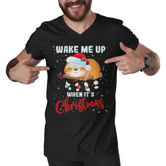 Wake Me Up When Its Christmas 819 Shirt Men V-Neck Tshirt | Favorety DE