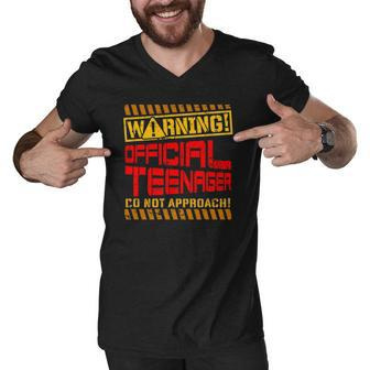 Warning Official Teenager Do Not Approach 13Th Birthday Men V-Neck Tshirt | Mazezy