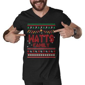 Watts Name Gift Watts Family Men V-Neck Tshirt - Seseable