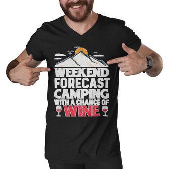 Weekend Forcast Wine Lover Outdoor 26 Shirt Men V-Neck Tshirt | Favorety AU