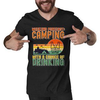 Weekend Forecast Camping With A Chance 19 Shirt Men V-Neck Tshirt | Favorety UK