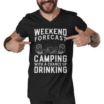 Weekend Forecast Camping With A Chance 22 Shirt Men V-Neck Tshirt | Favorety AU