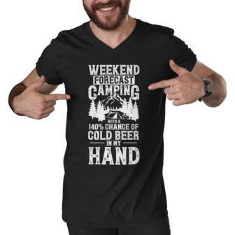 Weekend Forecast Camping With A Chance Active 24 Shirt Men V-Neck Tshirt | Favorety