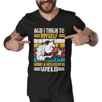 Welder Gifts Welding Design On Back Of Clothing V2 Men V-Neck Tshirt - Seseable