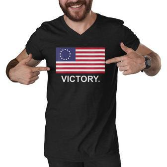 Womens Betsy Ross American Flag Victory Revolutionary War V-Neck Men V-Neck Tshirt | Mazezy