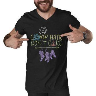 Womens Camp Hair Dont Care Camping Camper Awesome Gift T Shirt Men V-Neck Tshirt - Monsterry AU