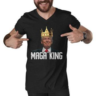 Womens Maga King Shirt The Great Maga King Trump Ultra Maga Men V-Neck Tshirt | Favorety UK