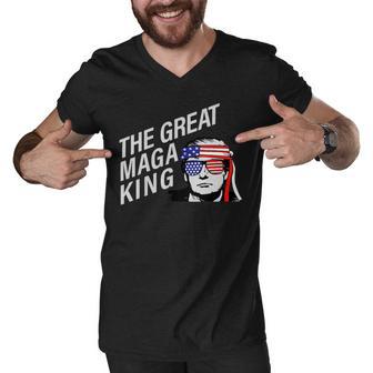 Womens The Great Maga King Trump Ultra Maga Men V-Neck Tshirt | Favorety