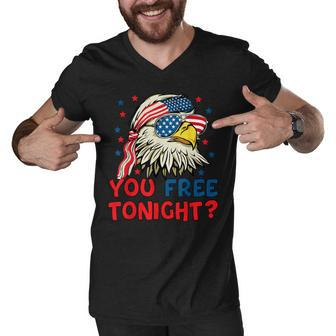 You Free Tonight Bald Eagle Mullet American Flag 4Th Of July  Men V-Neck Tshirt