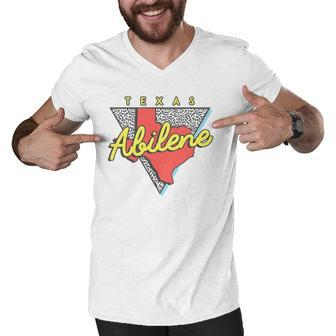Abilene Texas Retro Triangle Tx City Men V-Neck Tshirt | Mazezy