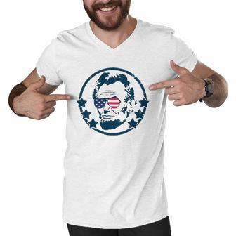 Abraham Lincoln 4Th Of July Usa Tee Gift Men V-Neck Tshirt | Mazezy