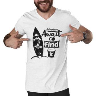 Adventure Await Go Find Itsummer Shirt Travel Tee Adventure Shirts Action Shirt Funny Tees Graphic Tees Men V-Neck Tshirt | Favorety