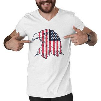 American Flag Eagle Usa Patriotic Men V-Neck Tshirt | Mazezy
