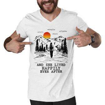 And She Lived Happily Ever After Men V-Neck Tshirt - Monsterry UK