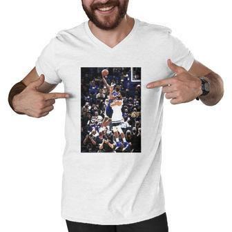 Andrew Wiggins Posterized Karl-Anthony Towns Basketball Lovers Gift Men V-Neck Tshirt | Mazezy