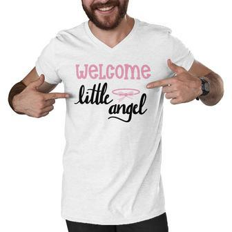 Baby Shower Text Design Welcome Little Angel Men V-Neck Tshirt | Favorety DE