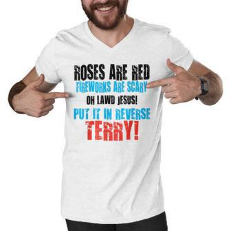Back Up Terry Put It In Reverse Firework Funny 4Th Of July Men V-Neck Tshirt - Seseable