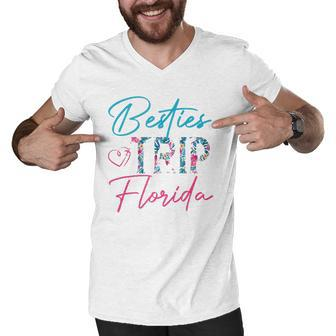 Besties Trip Florida Vacation Matching Best Friend Men V-Neck Tshirt | Mazezy