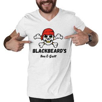 Blackbeards Bar Grill Men V-Neck Tshirt | Favorety AU