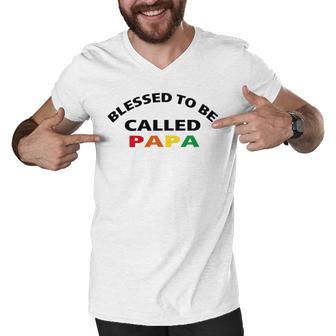 Blessed To Be Called Papa Sticker Men V-Neck Tshirt | Favorety DE