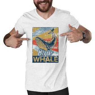 Blue Whale Animal Sea Zookeeper Gift Idea Men V-Neck Tshirt | Mazezy