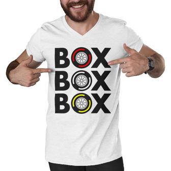 Box Box Box F1 Tyre Compound Design V2 Men V-Neck Tshirt | Favorety DE