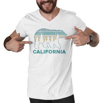 California Bear Vintage Retro Nature Hiking Souvenir 465 Trending Shirt Men V-Neck Tshirt | Favorety CA