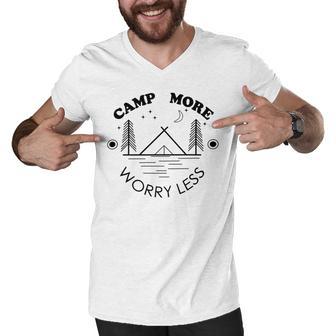 Camp More Worry Less Camping Lovers Men V-Neck Tshirt | Favorety AU