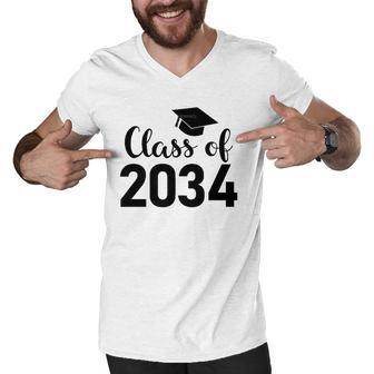 Class Of 2034 Grow With Me - Handprints Go On The Back Men V-Neck Tshirt | Mazezy