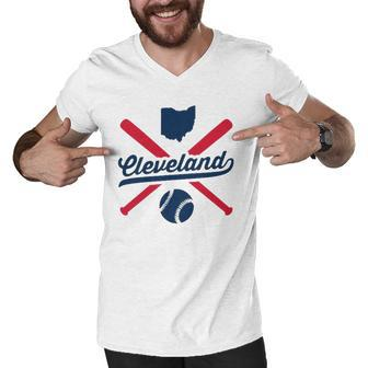 Cleveland Baseball Vintage Ohio Pride Love City Men V-Neck Tshirt | Mazezy