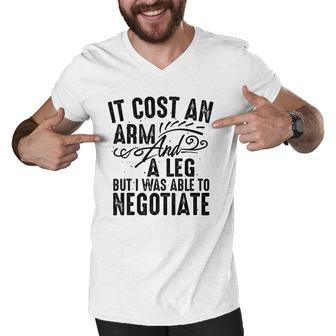 Cool Arm And Leg Able To Negotiate Funny Amputation Gift Men V-Neck Tshirt | Mazezy