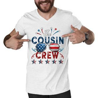 Cousin Crew 4Th Of July Patriotic American Family Matching V3 Men V-Neck Tshirt - Seseable