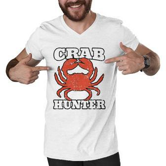 Crab Hunter Seafood Hunting Crabbing Lover Claws Shellfish Men V-Neck Tshirt | Mazezy