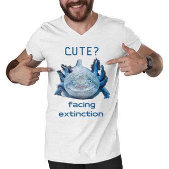 Cute Axolotl Facing Extinction Men V-Neck Tshirt | Favorety CA