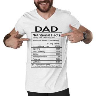 Dad Gift Dad Nutritional Facts Men V-Neck Tshirt - Seseable