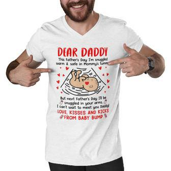 Dear Daddy I Cant Wait To Meet You Fathers Day Mug Men V-Neck Tshirt - Monsterry CA