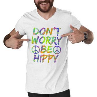 Donut Worry Be Happy Men V-Neck Tshirt | Favorety