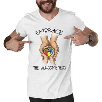 Embrace Ausomeness Men V-Neck Tshirt | Favorety UK