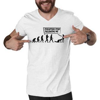 Evolution Stop Following Me Men V-Neck Tshirt | Favorety