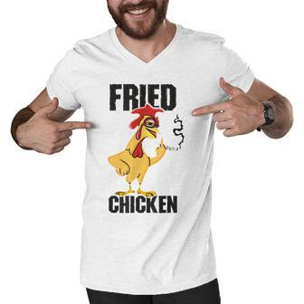 Fried Chicken Drumstick Nuggets Wings Breadcrumbs V2 Men V-Neck Tshirt - Seseable