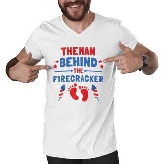 Funny 4Th Of July The Man Behind The Firecracker Daddy Men V-Neck Tshirt | Mazezy