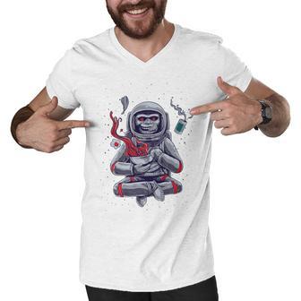 Funny Astronaut Monkey Ramen V2 Men V-Neck Tshirt | Favorety AU