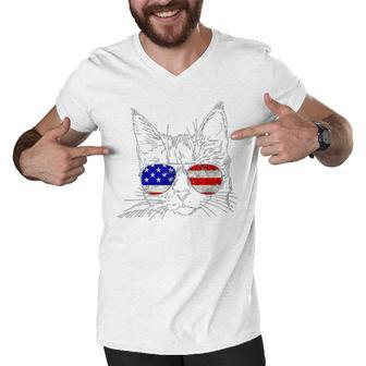 Funny Cat V2 Men V-Neck Tshirt | Favorety