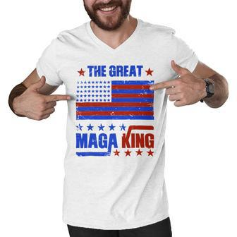 Funny The Return Of The Ultra Maga King Flag Gift Men V-Neck Tshirt - Monsterry